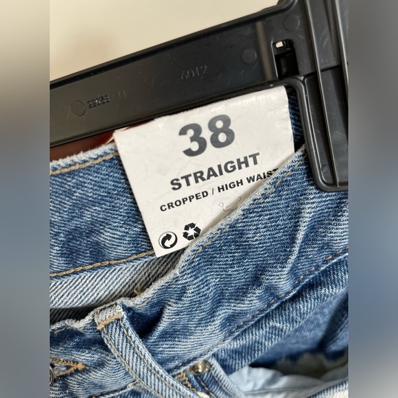 Mango Straight Blue Jeans Cotton NWT Size 38EU or 8US - Picture 12 of 13